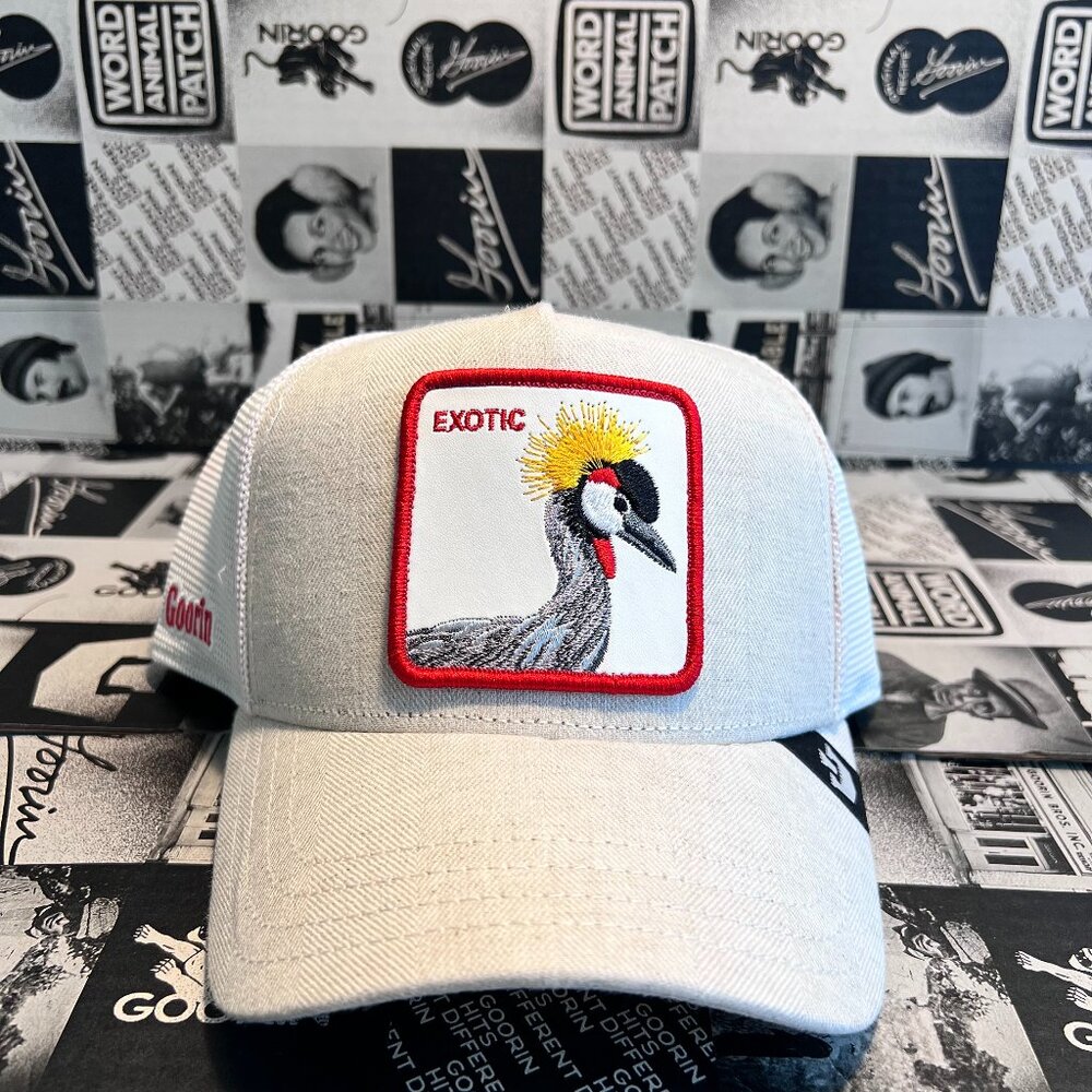 Authentic Goorin Bros Suited Crane "Exotic" Creme Trucker Hat (NWT)